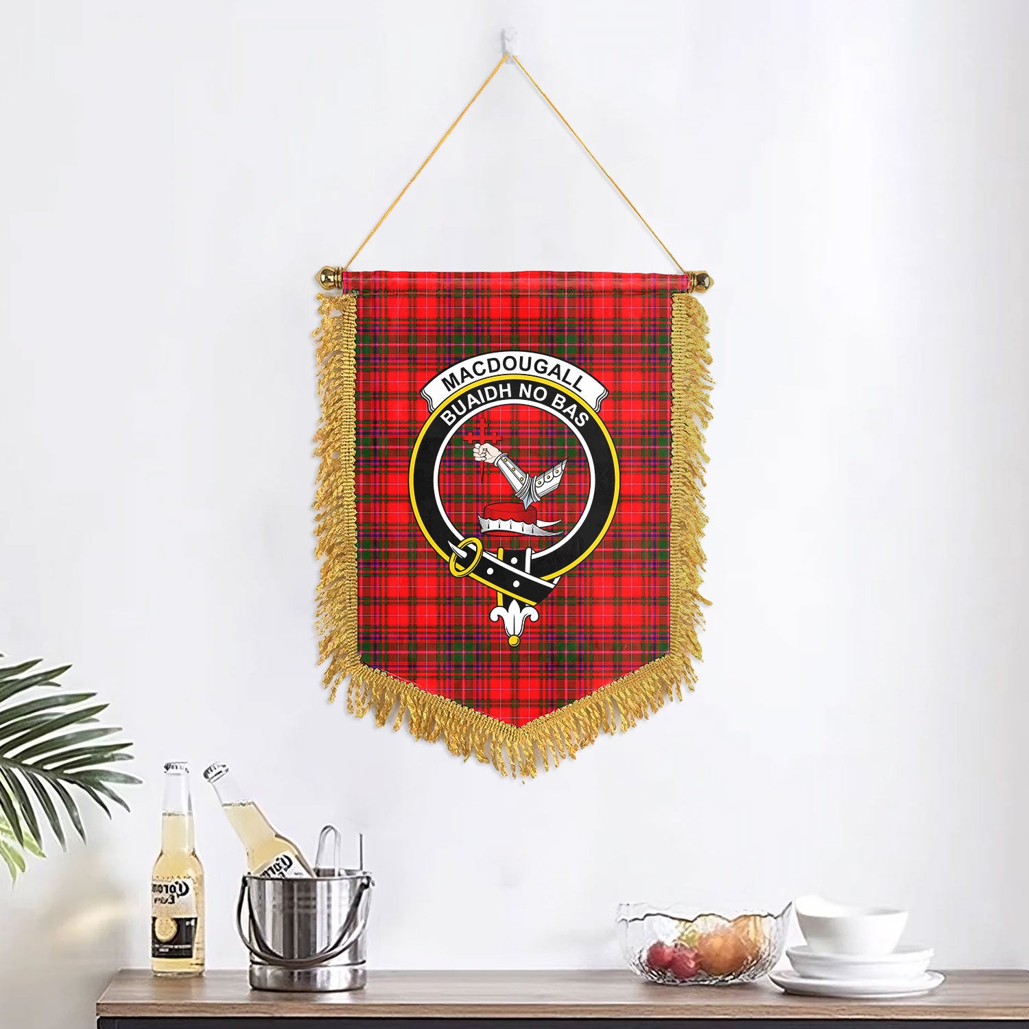 MacDougall Modern Tartan Crest Wall Hanging Banner