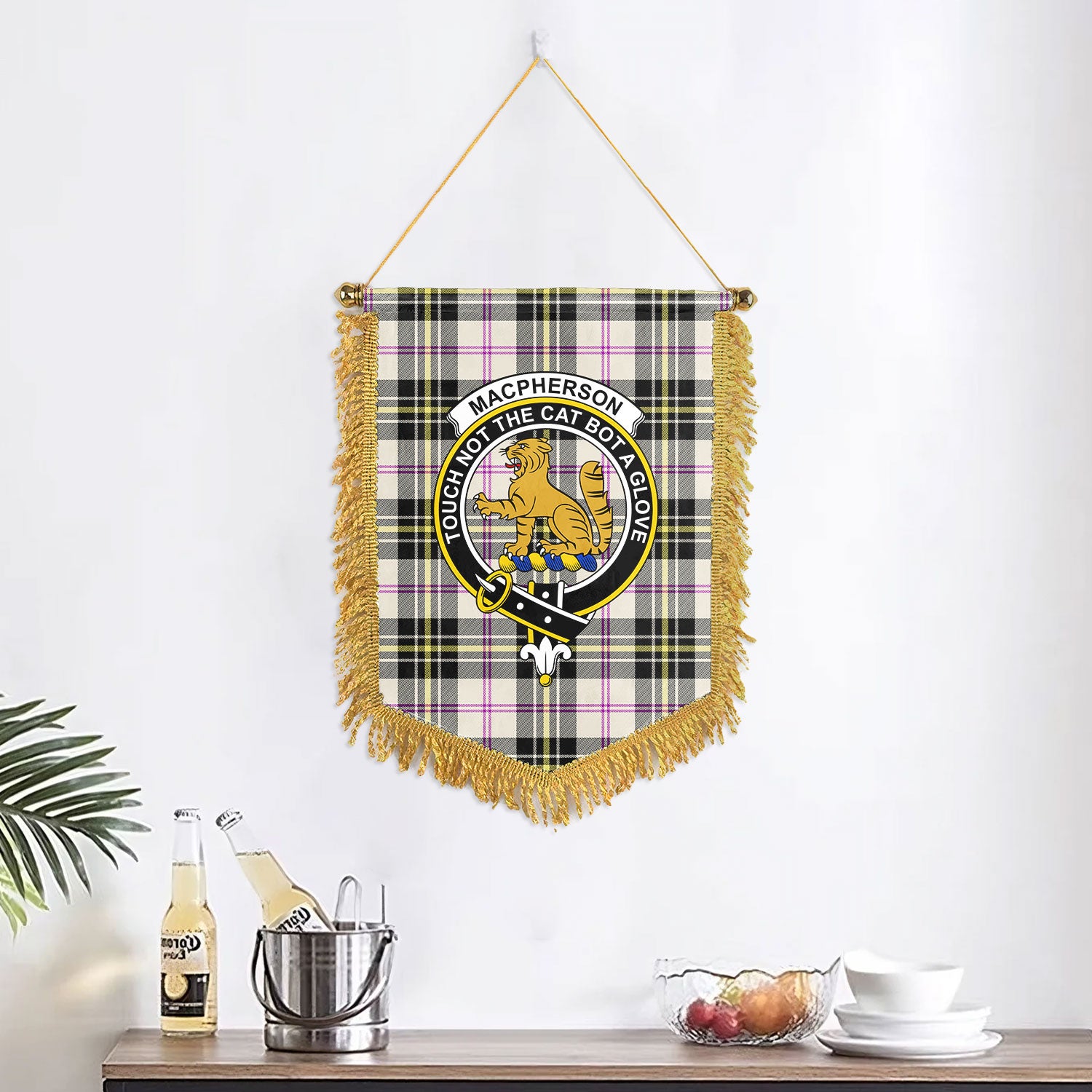 MacPherson Dress Ancient Tartan Crest Wall Hanging Banner