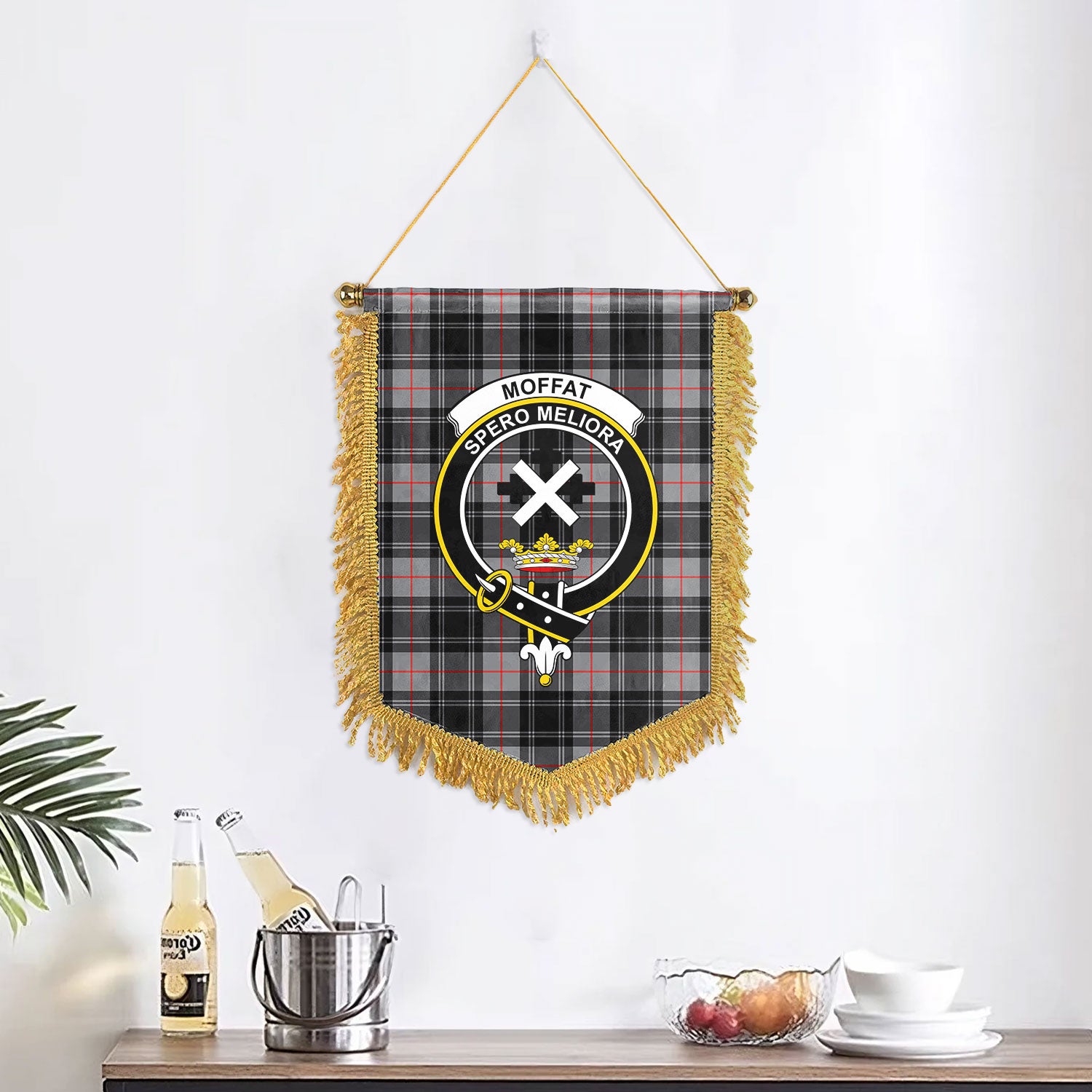 Moffat Modern Tartan Crest Wall Hanging Banner