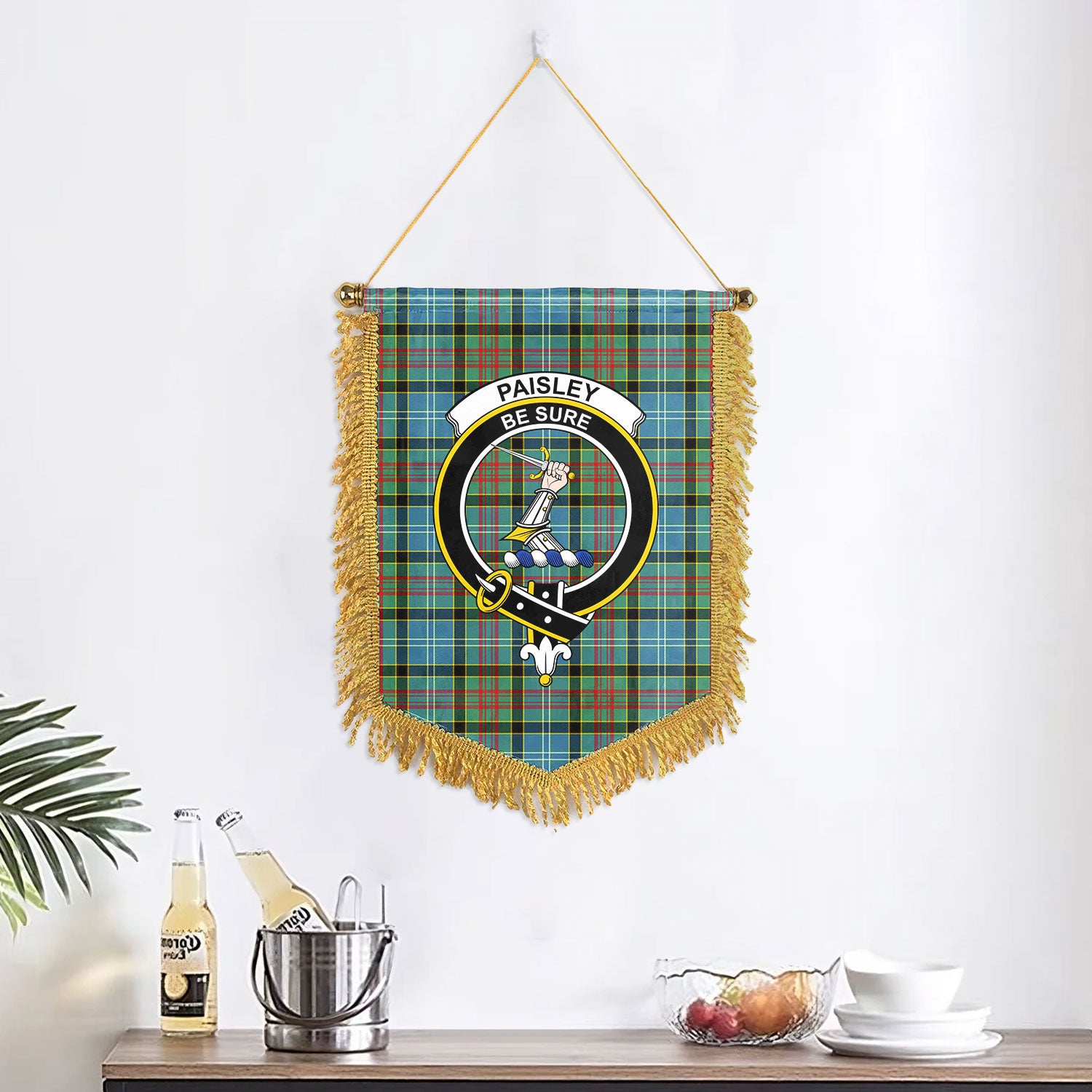 Paisley District Tartan Crest Wall Hanging Banner