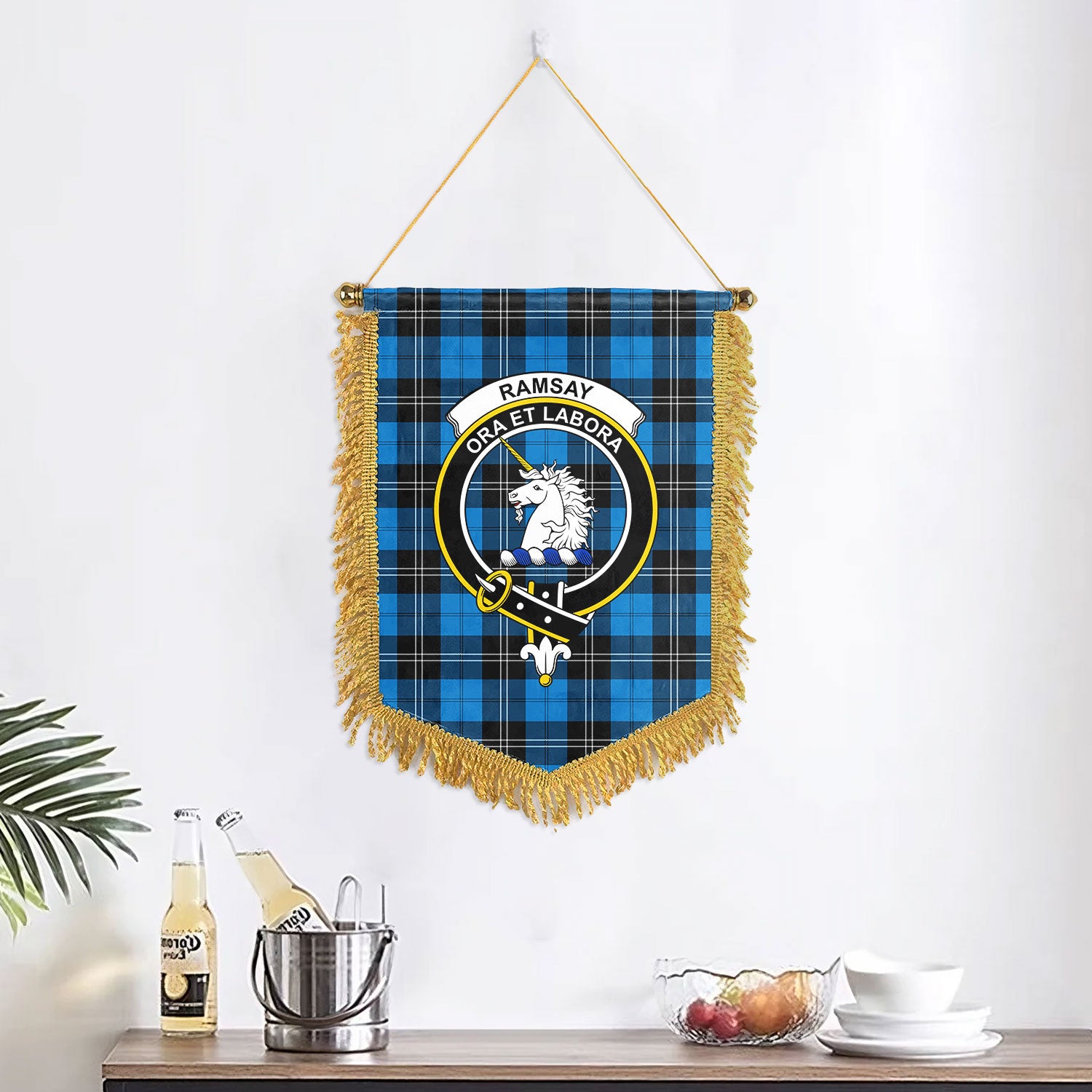 Ramsay Blue Ancient Tartan Crest Wall Hanging Banner