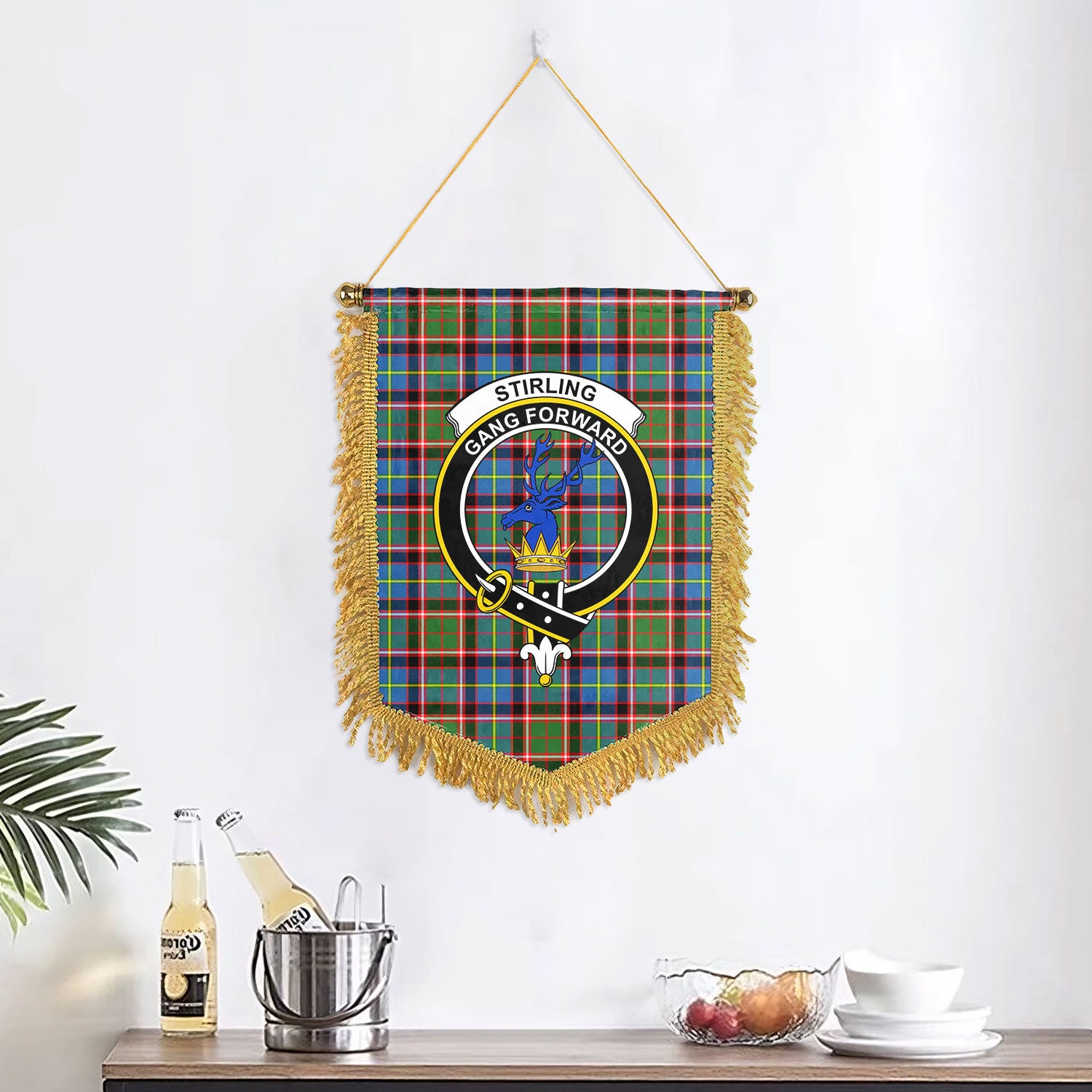 Stirling (of Cadder-Present Chief) Tartan Crest Wall Hanging Banner