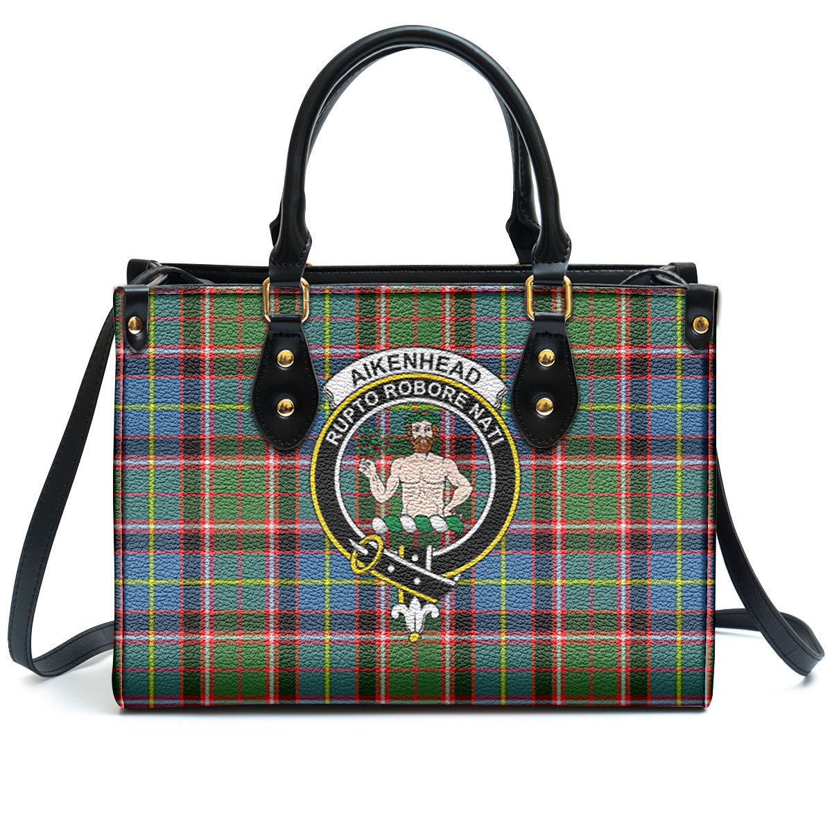 Aikenhead Tartan Crest Leather Handbag