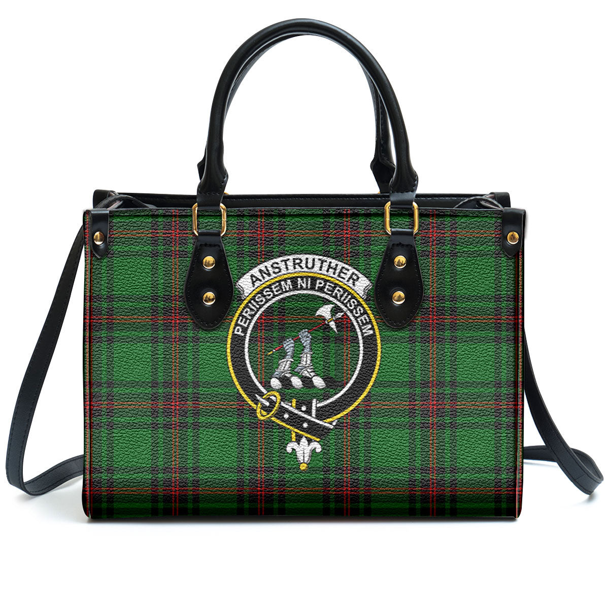 Anstruther Tartan Crest Leather Handbag