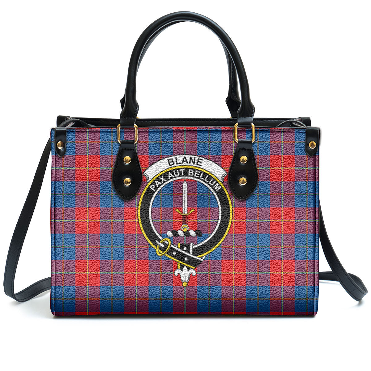 Blane Tartan Crest Leather Handbag