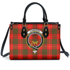 Cameron Modern Tartan Crest Leather Handbag