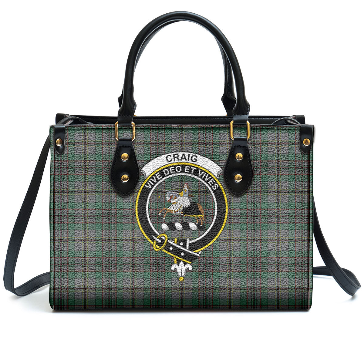 Craig Tartan Crest Leather Handbag