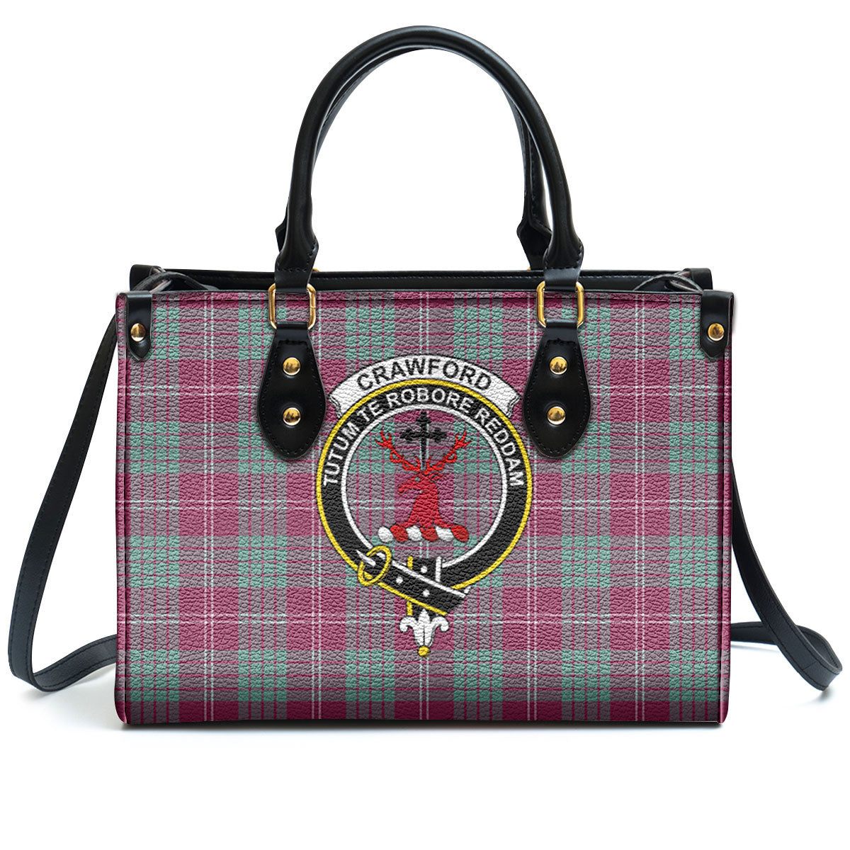 Crawford Ancient Tartan Crest Leather Handbag