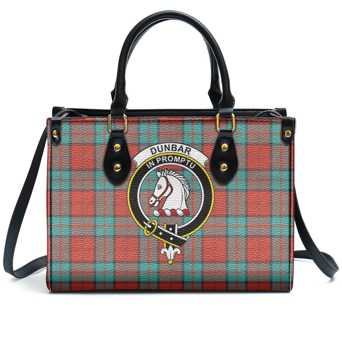 Dunbar Ancient Tartan Crest Leather Handbag
