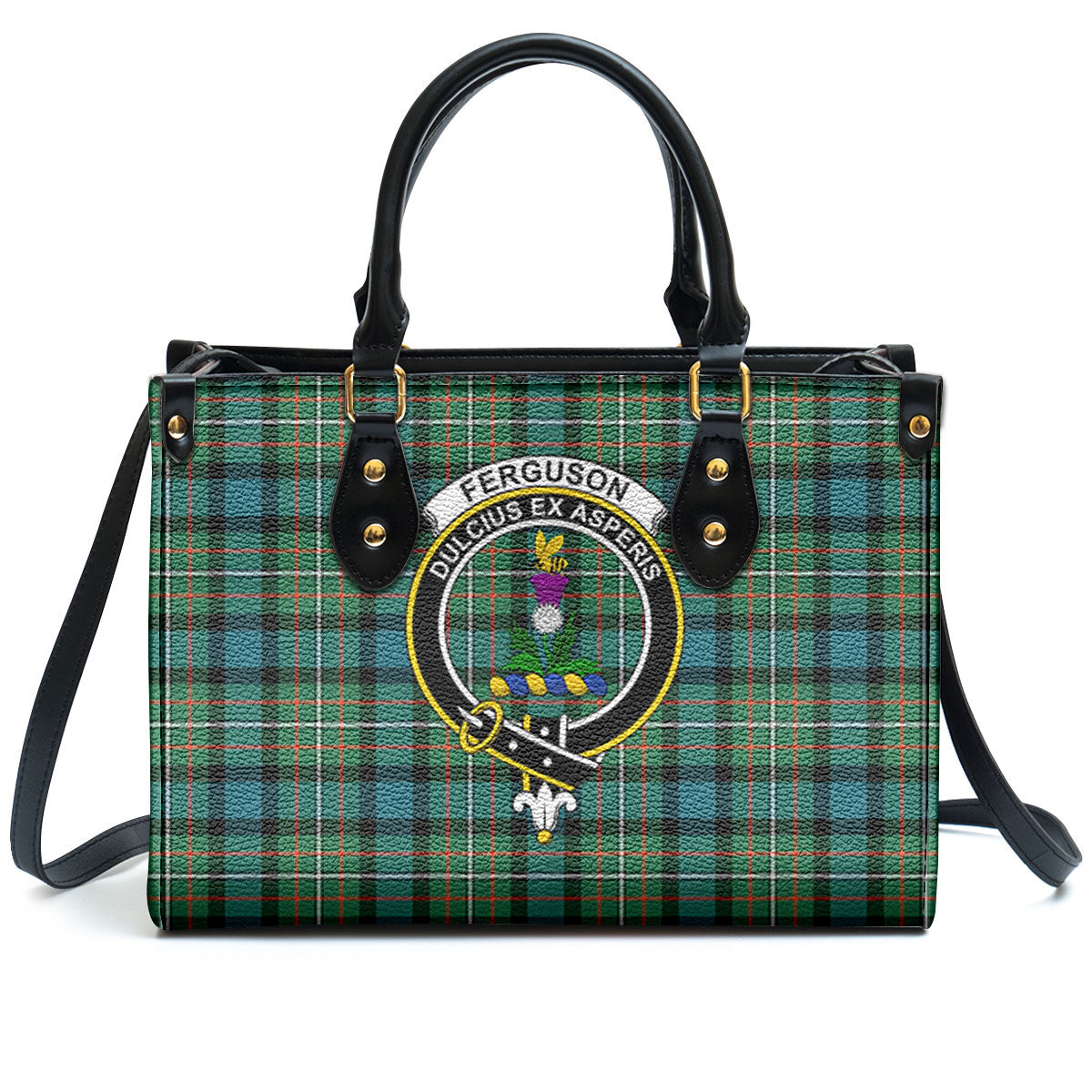 Ferguson Ancient Tartan Crest Leather Handbag