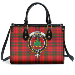 Grant Modern Tartan Crest Leather Handbag