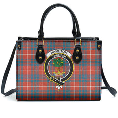 Hamilton Ancient Tartan Crest Leather Handbag