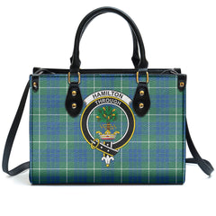 Hamilton Hunting Ancient Tartan Crest Leather Handbag