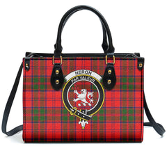 Heron Tartan Crest Leather Handbag