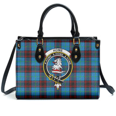 Home Ancient Tartan Crest Leather Handbag