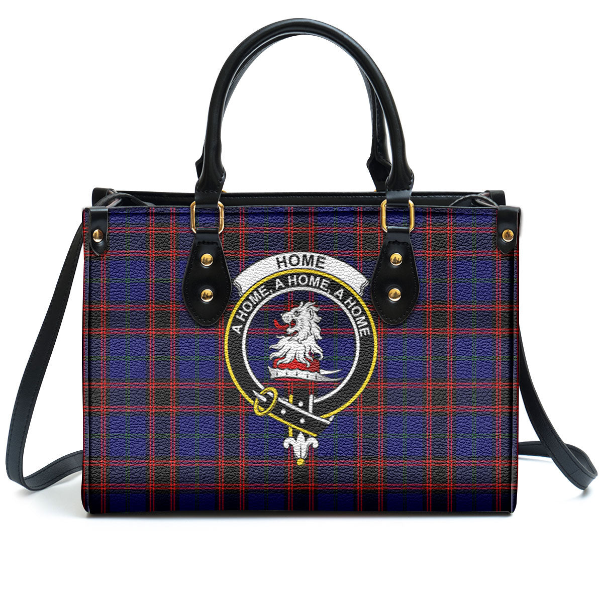 Home Modern Tartan Crest Leather Handbag