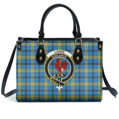 Laing Tartan Crest Leather Handbag