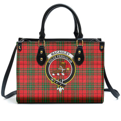 MacAuley Modern Tartan Crest Leather Handbag