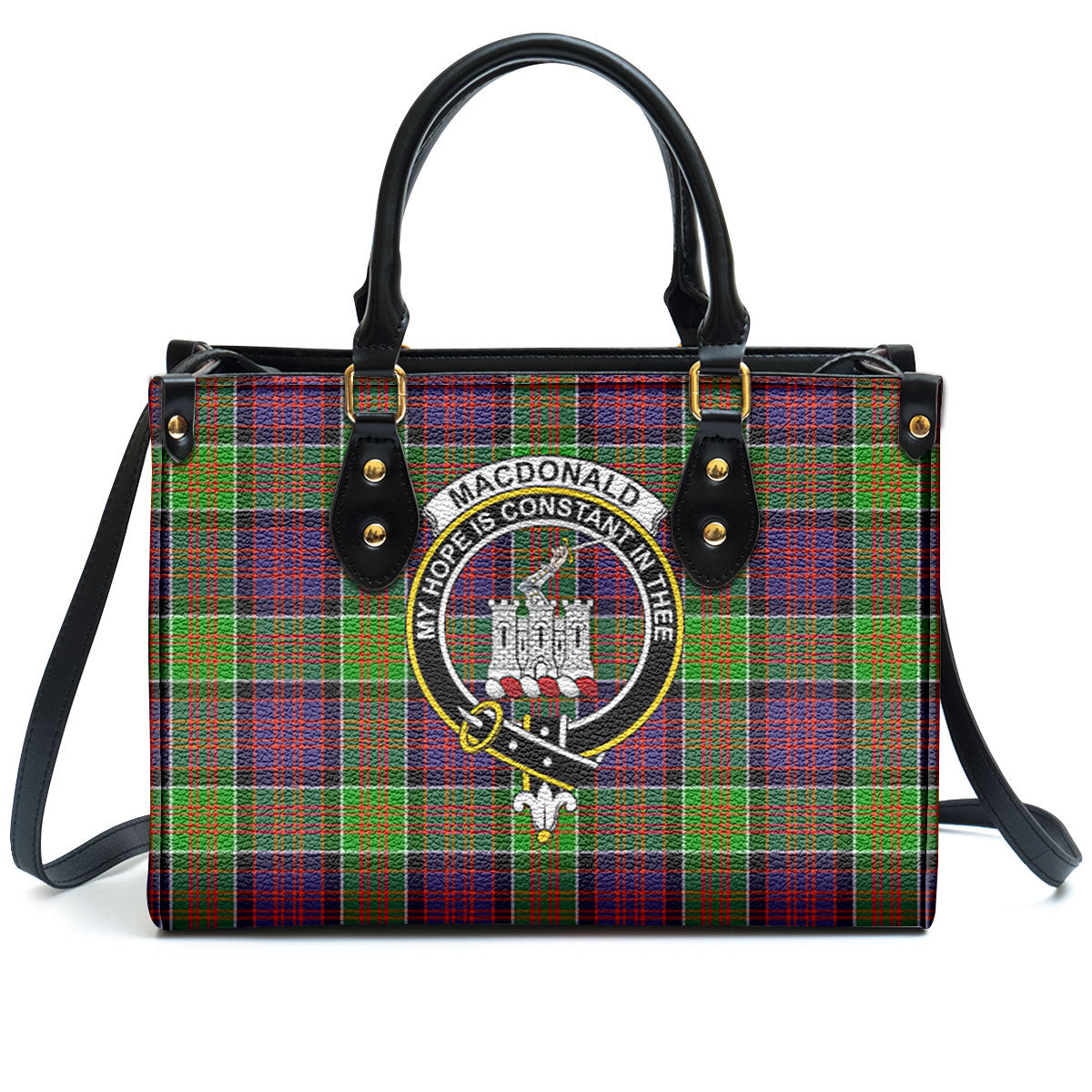 MacDonald (Clan Ranald) Tartan Crest Leather Handbag