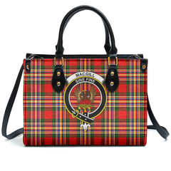 MacGill Modern Tartan Crest Leather Handbag