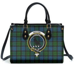 MacKie Tartan Crest Leather Handbag