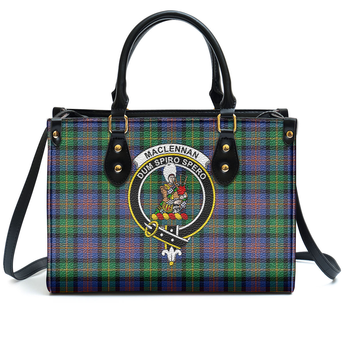 MacLennan Ancient Tartan Crest Leather Handbag