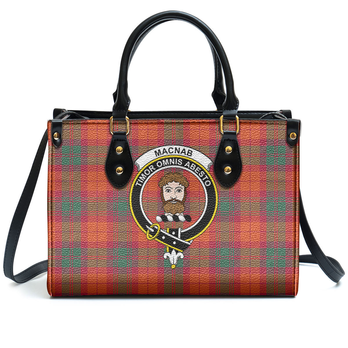 MacNab Ancient Tartan Crest Leather Handbag