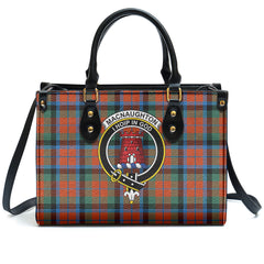 MacNaughton Ancient Tartan Crest Leather Handbag