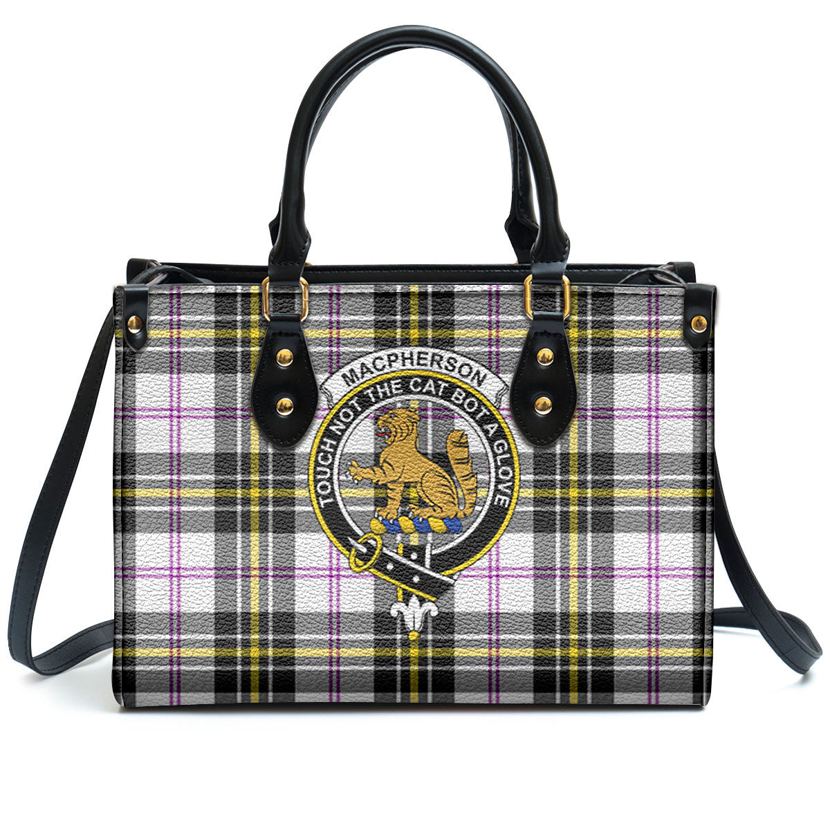 MacPherson Dress Modern Tartan Crest Leather Handbag