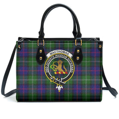 MacThomas Modern Tartan Crest Leather Handbag