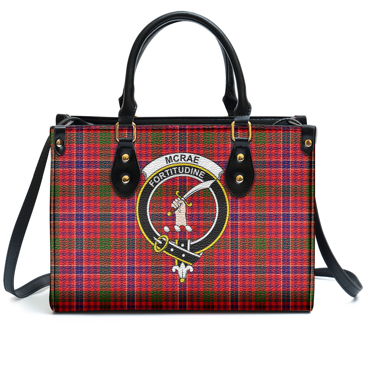 McRae Modern Tartan Crest Leather Handbag