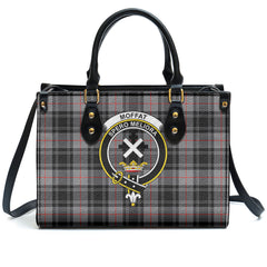 Moffat Modern Tartan Crest Leather Handbag