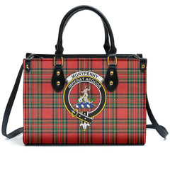 Monypenny Tartan Crest Leather Handbag