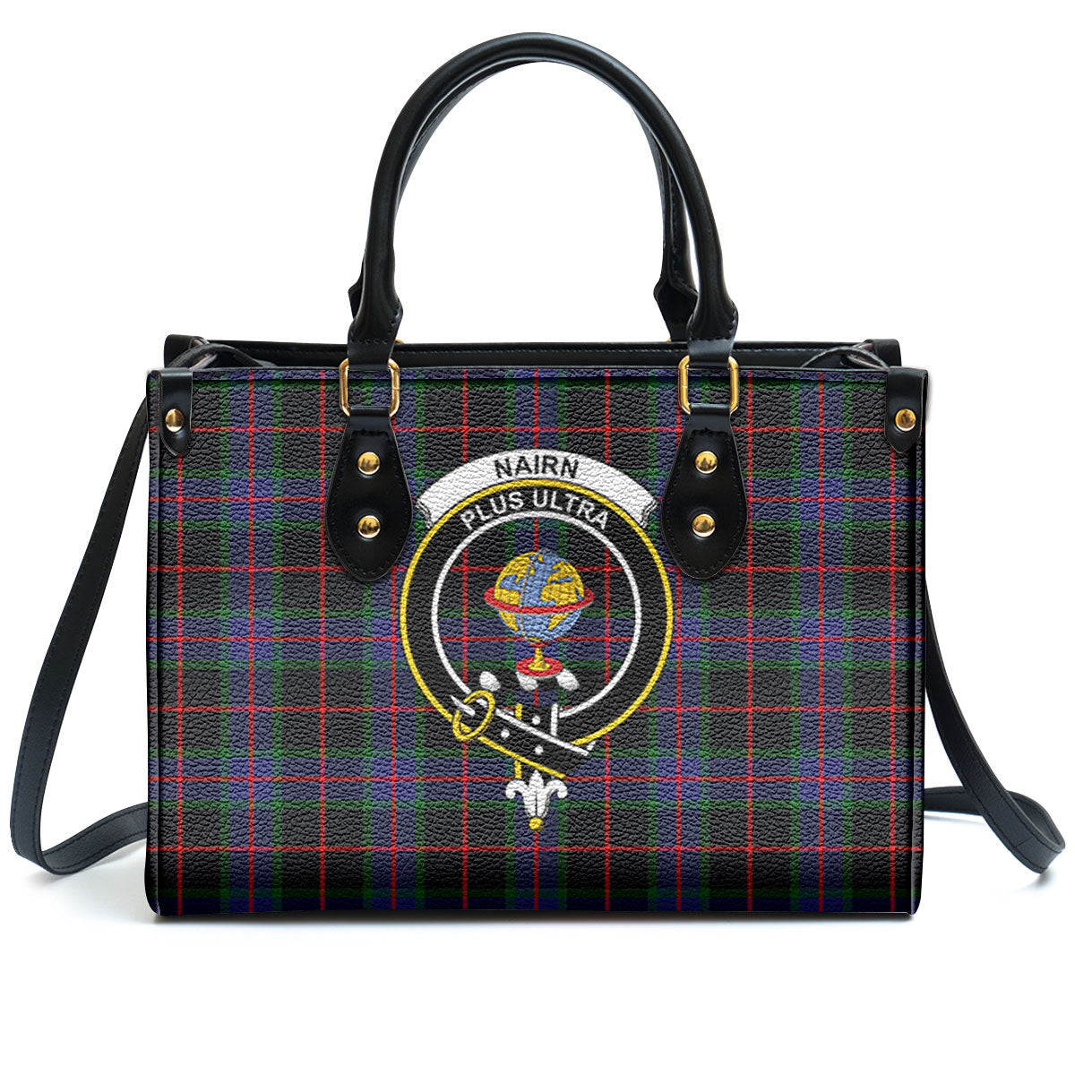 Nairn Tartan Crest Leather Handbag