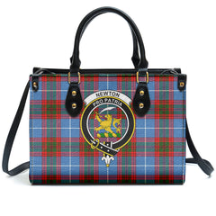 Newton Tartan Crest Leather Handbag