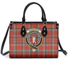 Robertson Weathered Tartan Crest Leather Handbag