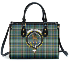 Scott Green Ancient Tartan Crest Leather Handbag