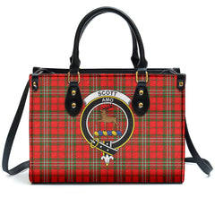 Scott Modern Tartan Crest Leather Handbag