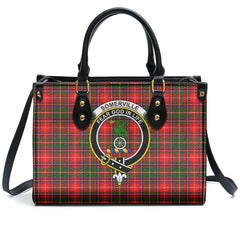 Somerville Tartan Crest Leather Handbag
