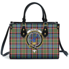 Stirling (of Cadder-Present Chief) Tartan Crest Leather Handbag
