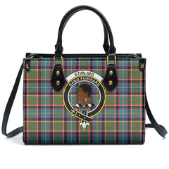 Stirling (of Keir) Tartan Crest Leather Handbag