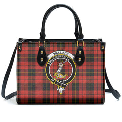 Wallace Weathered Tartan Crest Leather Handbag