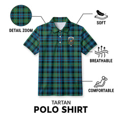 Baillie Ancient Tartan Crest Birdseye Mesh Polo Shirt