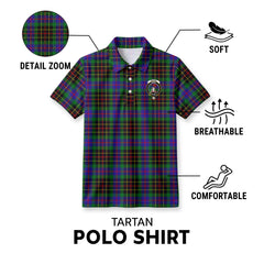 Brodie Hunting Modern Tartan Crest Birdseye Mesh Polo Shirt