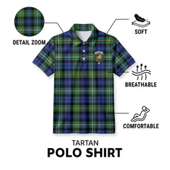 Campbell Argyll Ancient Tartan Crest Birdseye Mesh Polo Shirt