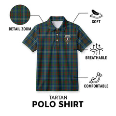 Cathcart Tartan Crest Birdseye Mesh Polo Shirt
