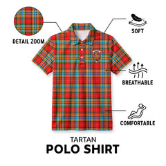 Chattan Tartan Crest Birdseye Mesh Polo Shirt