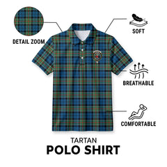 Colquhoun Ancient Tartan Crest Birdseye Mesh Polo Shirt