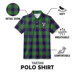 Colville Tartan Crest Birdseye Mesh Polo Shirt