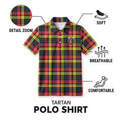 Dewar Tartan Crest Birdseye Mesh Polo Shirt